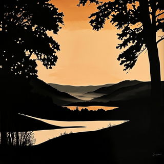 Smelted Spectacle style, Midjourney V6.1: realistic landscape photograph of quiet dawn