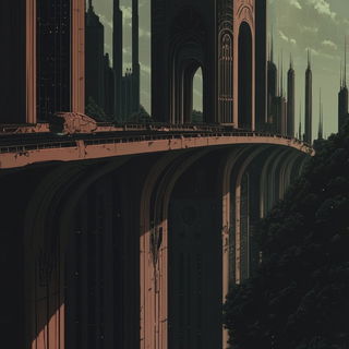Antlerstep Ink style, Midjourney V6.1: megacity with futuristic bioarchitecture