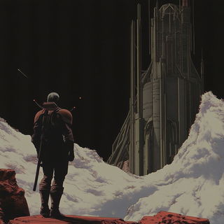 Antlerstep Ink style, Midjourney V6.1: cinematic shot from sci-fi movie