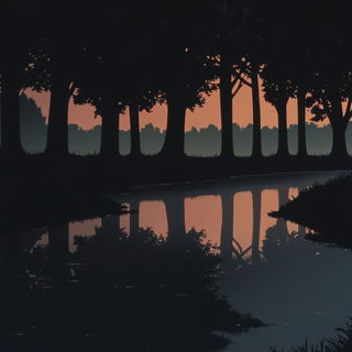Antlerstep Ink style, Midjourney V6.1: realistic landscape photograph of quiet dawn
