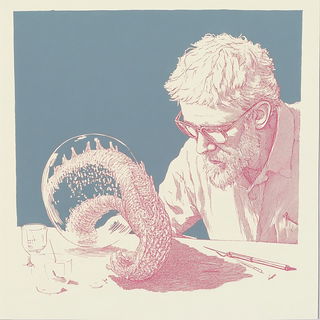 Atelier Coralcap style, Midjourney V6.1: editorial illustration for popular scientific magazine cover
