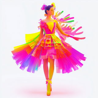 Castellinette style, Midjourney V6.1: haute-couture fashion outfit