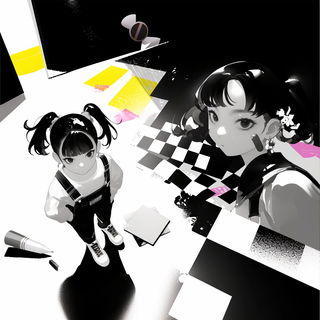 Castellinette style, Midjourney V6.1: black-and-white manga comic strip
