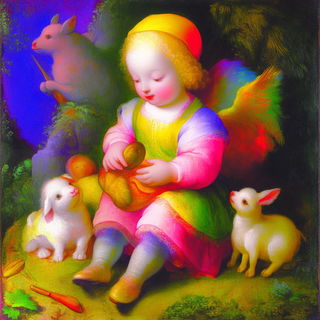 Castellinette style, Midjourney V6.1: classical 18th-century oil painting