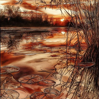 Lepidocivic style, Midjourney V6.1: realistic landscape photograph of quiet dawn
