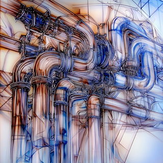 Lepidocivic style, Midjourney V6.1: technical infrastructure blueprint schematics