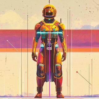 Cairn Mosaic style, Midjourney V6.1: concept art character design of retropunk steam knight