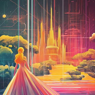 Cairn Mosaic style, Midjourney V6.1: retro fairy-tale illustration