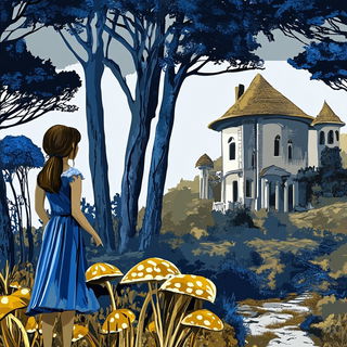 Chromapulp style, Midjourney V6.1: retro fairy-tale illustration