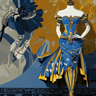 Chromapulp style, Midjourney V6.1: haute-couture fashion outfit