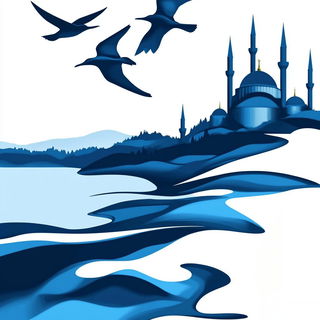 Chromapulp style, Midjourney V6.1: bold minimalist logo design for Istanbul city municipal services