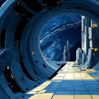 Chromapulp style, Midjourney V6.1: cinematic shot from sci-fi movie