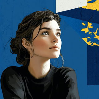 Chromapulp style, Midjourney V6.1: photographic portrait of female protagonist