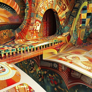 Vitrail Serpentarium style, Midjourney V6.1: abstract 3D render