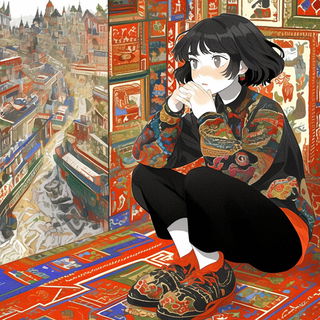 Vitrail Serpentarium style, Midjourney V6.1: black-and-white manga comic strip