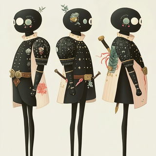 Xanthophyll Falls style, Midjourney V6.1: concept art character design of retropunk steam knight