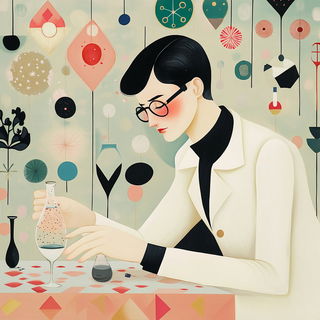 Xanthophyll Falls style, Midjourney V6.1: editorial illustration for popular scientific magazine cover