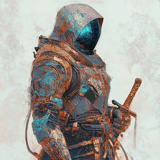 Ruinwire Gothic style, Midjourney V6.1: concept art character design of retropunk steam knight