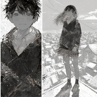 Ruinwire Gothic style, Midjourney V6.1: black-and-white manga comic strip
