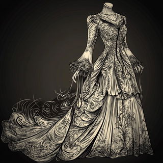 Sunleaf Illumination style, Midjourney V6.1: haute-couture fashion outfit