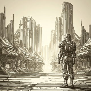 Sunleaf Illumination style, Midjourney V6.1: cinematic shot from sci-fi movie