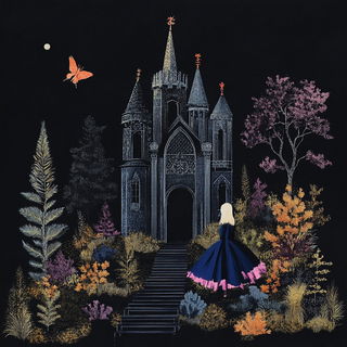 Mythocascade style, Midjourney V6.1: retro fairy-tale illustration