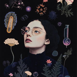 Mythocascade style, Midjourney V6.1: editorial illustration for popular scientific magazine cover