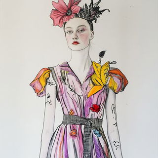 Afterbath Solaria style, Midjourney V6.1: haute-couture fashion outfit