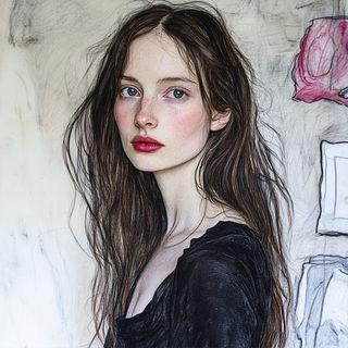 Afterbath Solaria style, Midjourney V6.1: photographic portrait of female protagonist