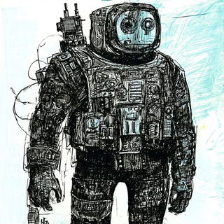 Florapulp style, Midjourney V6.1: concept art character design of retropunk steam knight