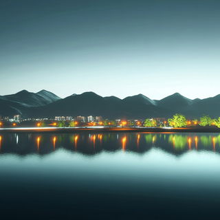 Toucansurge style, Midjourney V6.1: realistic landscape photograph of quiet dawn