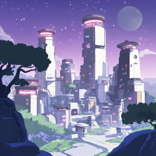 Anvilpop style, Midjourney V6.1: megacity with futuristic bioarchitecture