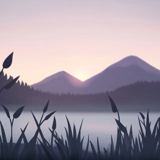 Anvilpop style, Midjourney V6.1: realistic landscape photograph of quiet dawn