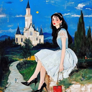 Petalrouse style, Midjourney V6.1: retro fairy-tale illustration