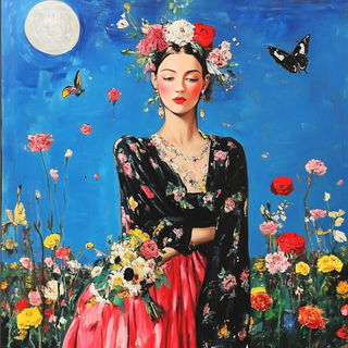 Petalrouse style, Midjourney V6.1: traditional folk art