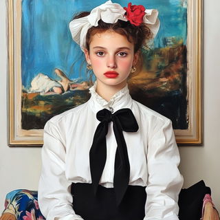 Petalrouse style, Midjourney V6.1: photographic portrait of female protagonist