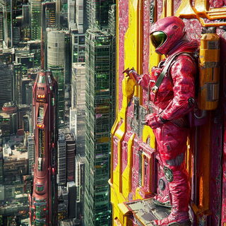 Inkshan style, Midjourney V6.1: cinematic shot from sci-fi movie