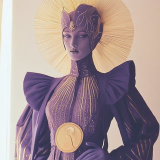 Impastorift style, Midjourney V6.1: haute-couture fashion outfit