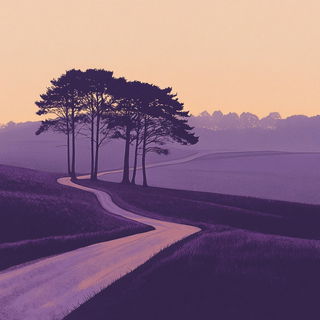 Impastorift style, Midjourney V6.1: realistic landscape photograph of quiet dawn