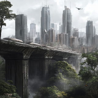 Tailorfauna style, Midjourney V6.1: megacity with futuristic bioarchitecture