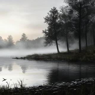 Tailorfauna style, Midjourney V6.1: realistic landscape photograph of quiet dawn