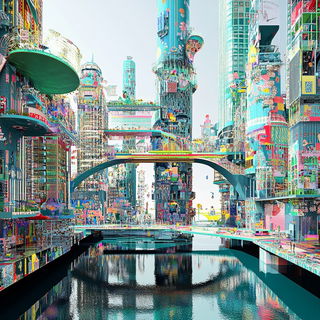 Navyflame Fantasmata style, Midjourney V6.1: megacity with futuristic bioarchitecture