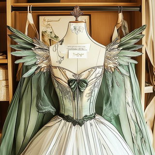 Archimythograph style, Midjourney V6.1: haute-couture fashion outfit