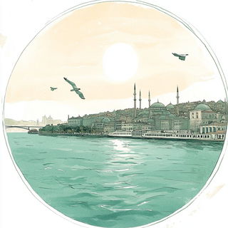 Archimythograph style, Midjourney V6.1: bold minimalist logo design for Istanbul city municipal services