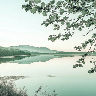 Archimythograph style, Midjourney V6.1: realistic landscape photograph of quiet dawn