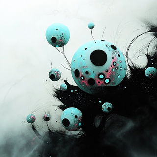 Blackthorn Baroque Anime style, Midjourney V6.1: abstract 3D render