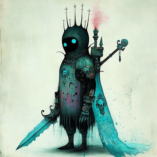 Blackthorn Baroque Anime style, Midjourney V6.1: concept art character design of retropunk steam knight