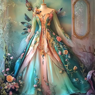 Galehatch style, Midjourney V6.1: haute-couture fashion outfit