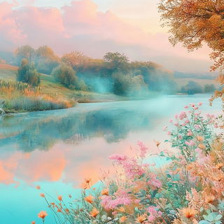 Galehatch style, Midjourney V6.1: realistic landscape photograph of quiet dawn