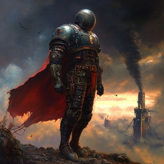 Orchid Viaduct Line style, Midjourney V6.1: concept art character design of retropunk steam knight
